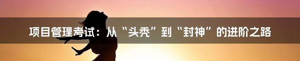 项目管理考试:从“头秃”到“封神”的进阶之路