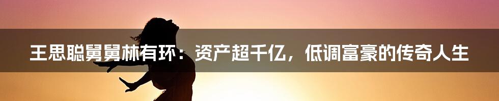王思聪舅舅林有环:资产超千亿,低调富豪的传奇人生