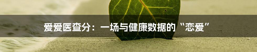 爱爱医查分:一场与健康数据的“恋爱”