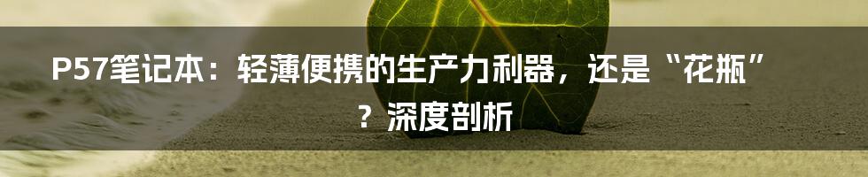 P57笔记本:轻薄便携的生产力利器,还是“花瓶”?深度剖析