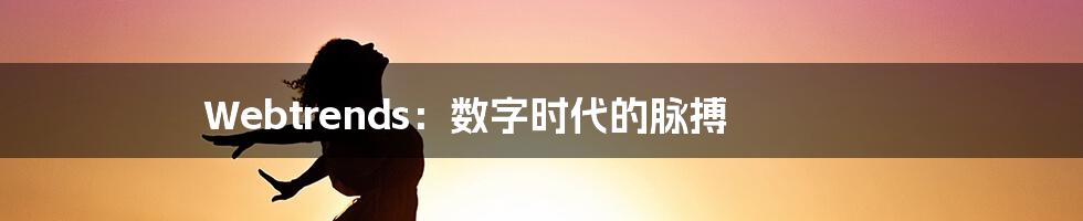 Webtrends:数字时代的脉搏