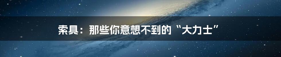 索具:那些你意想不到的“大力士”