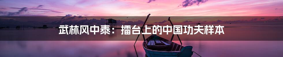 武林风中泰：擂台上的中国功夫样本