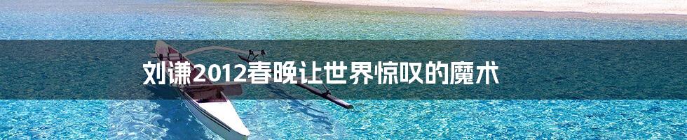 刘谦2012春晚让世界惊叹的魔术