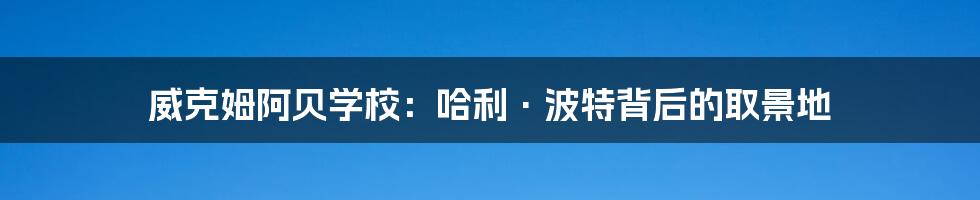 威克姆阿贝学校:哈利·波特背后的取景地