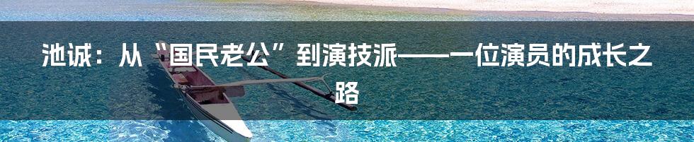 池诚:从“国民老公”到演技派——一位演员的成长之路