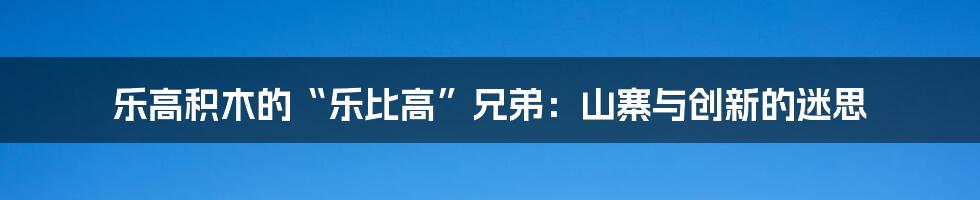 乐高积木的“乐比高”兄弟:山寨与创新的迷思