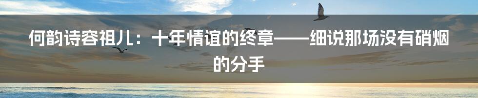 何韵诗容祖儿:十年情谊的终章——细说那场没有硝烟的分手