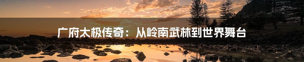 广府太极传奇:从岭南武林到世界舞台