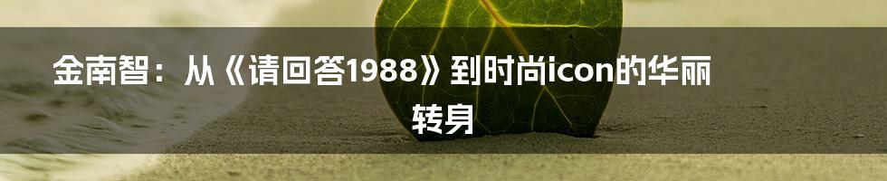 金南智:从《请回答1988》到时尚icon的华丽转身