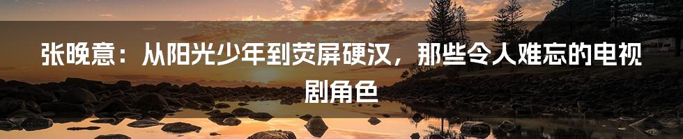 张晚意:从阳光少年到荧屏硬汉,那些令人难忘的电视剧角色