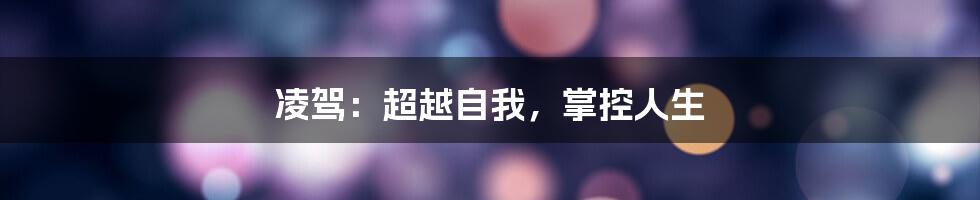 凌驾:超越自我,掌控人生