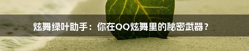 炫舞绿叶助手:你在QQ炫舞里的秘密武器?