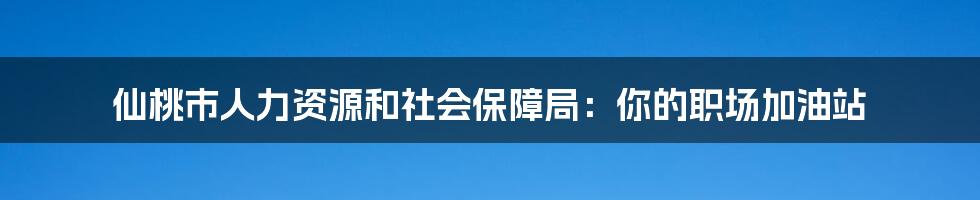 仙桃市人力资源和社会保障局:你的职场加油站