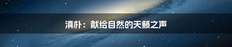 滇朴:献给自然的天籁之声