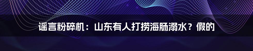 谣言粉碎机：山东有人打捞海肠溺水？假的