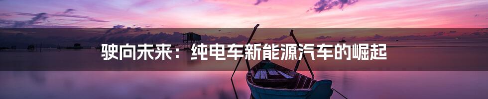 驶向未来：纯电车新能源汽车的崛起