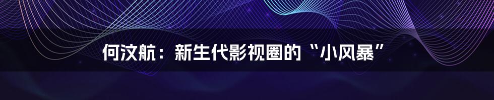 何汶航:新生代影视圈的“小风暴”