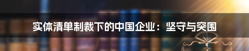 实体清单制裁下的中国企业:坚守与突围