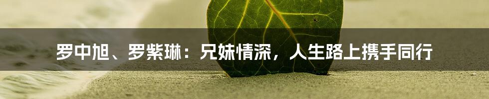罗中旭、罗紫琳:兄妹情深,人生路上携手同行