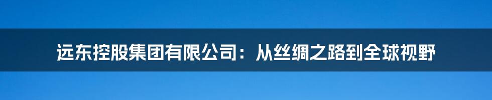 远东控股集团有限公司:从丝绸之路到全球视野