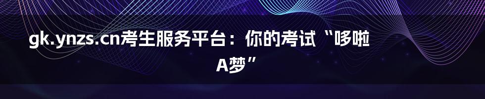 gk.ynzs.cn考生服务平台：你的考试“哆啦A梦”