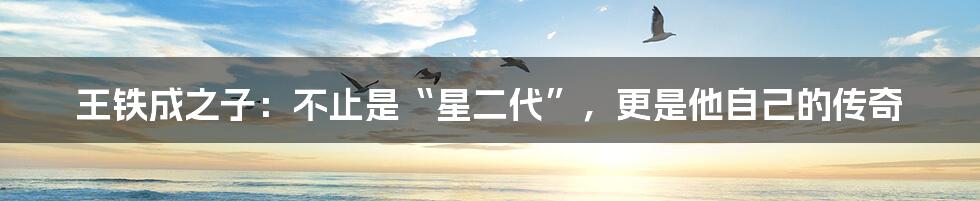 王铁成之子：不止是“星二代”，更是他自己的传奇