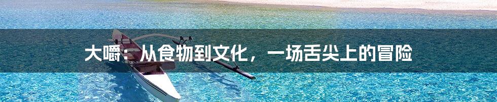 大嚼:从食物到文化,一场舌尖上的冒险