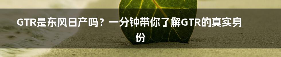 GTR是东风日产吗?一分钟带你了解GTR的真实身份