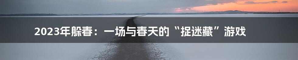 2023年躲春:一场与春天的“捉迷藏”游戏