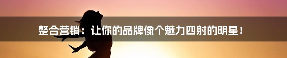 整合营销:让你的品牌像个魅力四射的明星!