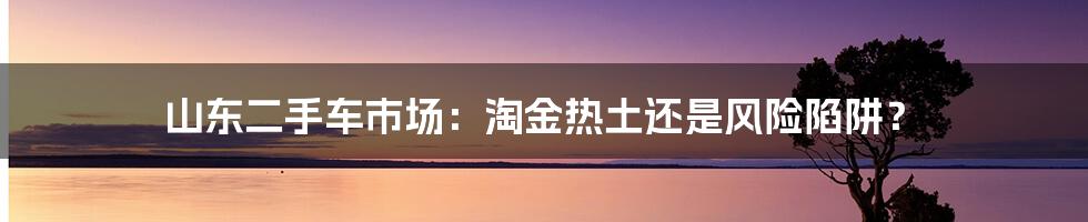 山东二手车市场:淘金热土还是风险陷阱?