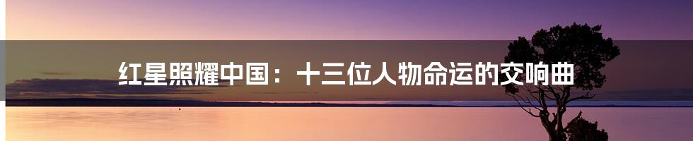 红星照耀中国:十三位人物命运的交响曲