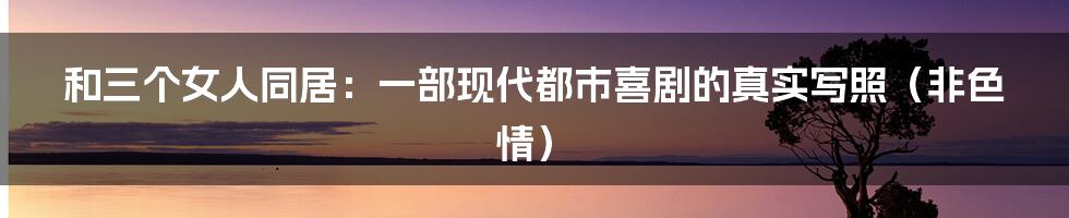和三个女人同居：一部现代都市喜剧的真实写照（非色情）