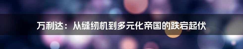 万利达:从缝纫机到多元化帝国的跌宕起伏