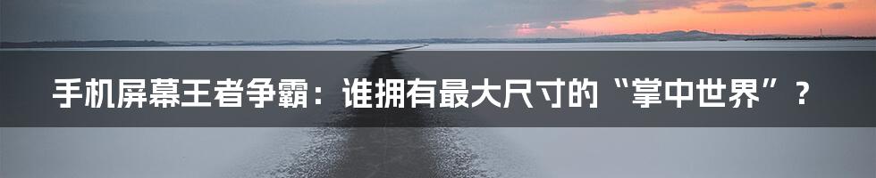 手机屏幕王者争霸:谁拥有最大尺寸的“掌中世界”?