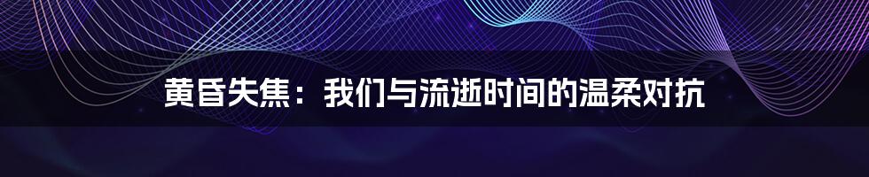 黄昏失焦:我们与流逝时间的温柔对抗