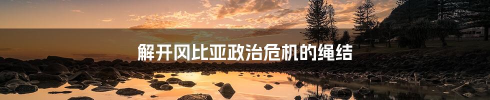 解开冈比亚政治危机的绳结