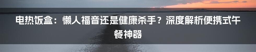 电热饭盒:懒人福音还是健康杀手?深度解析便携式午餐神器