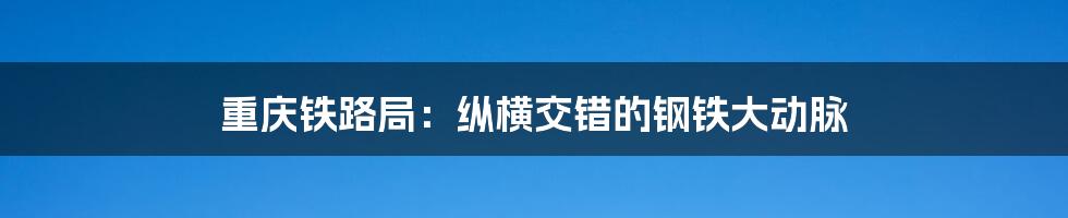 重庆铁路局:纵横交错的钢铁大动脉