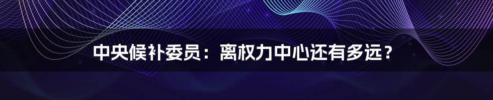 中央候补委员:离权力中心还有多远?