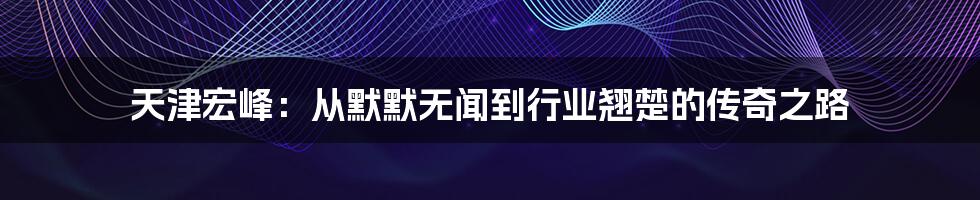 天津宏峰:从默默无闻到行业翘楚的传奇之路