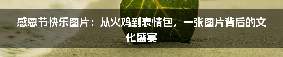 感恩节快乐图片：从火鸡到表情包，一张图片背后的文化盛宴