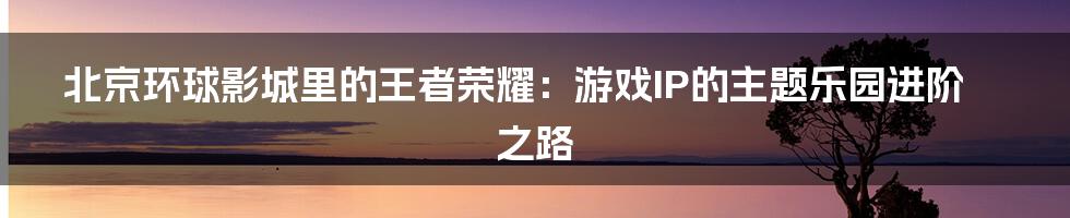 北京环球影城里的王者荣耀：游戏IP的主题乐园进阶之路