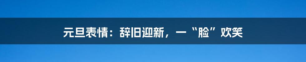 元旦表情：辞旧迎新，一“脸”欢笑