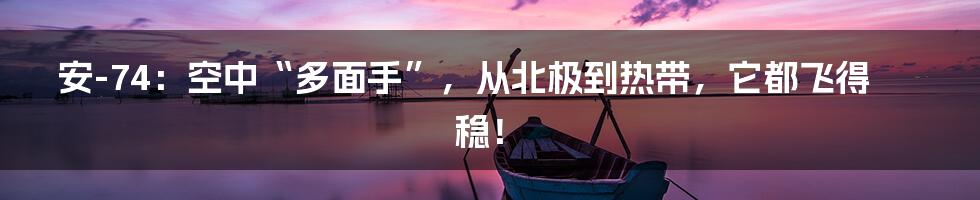 安-74:空中“多面手”,从北极到热带,它都飞得稳!