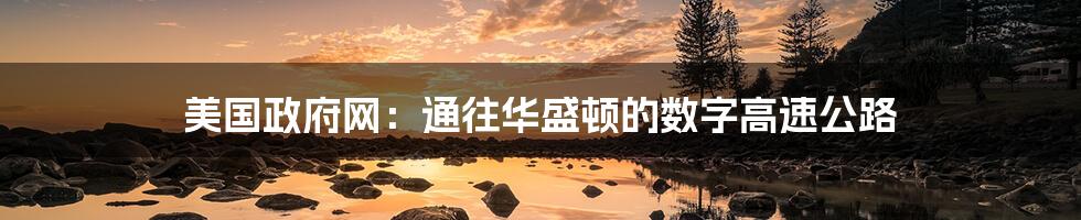 美国政府网:通往华盛顿的数字高速公路