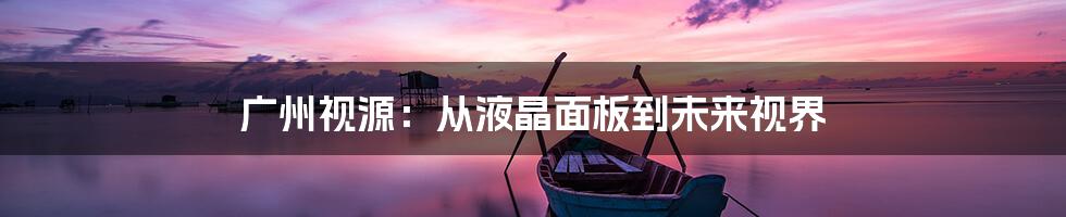 广州视源：从液晶面板到未来视界