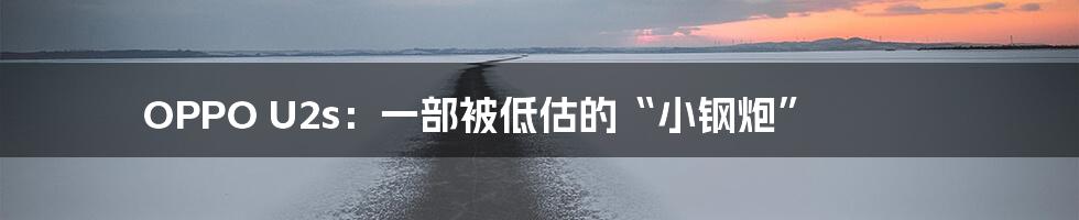 OPPO U2s:一部被低估的“小钢炮”
