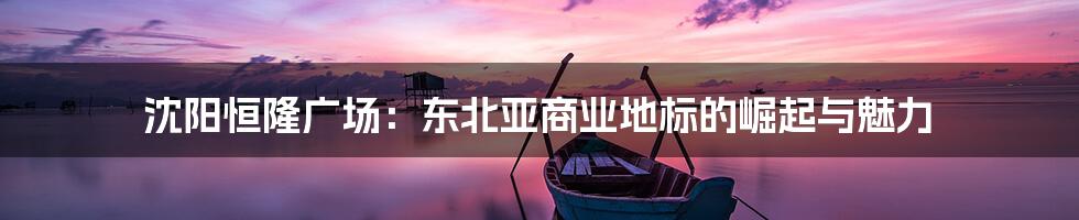 沈阳恒隆广场:东北亚商业地标的崛起与魅力